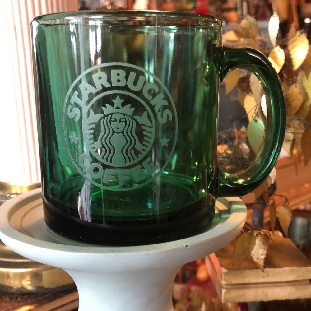 💚VTG Starbucks Emerald Glass Mug 🍵